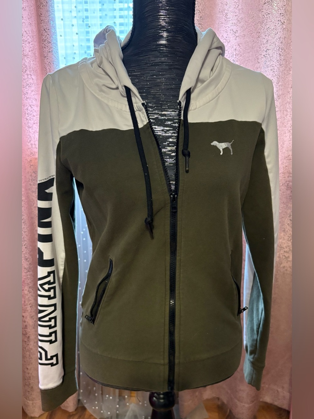Pink zip-up hoodie